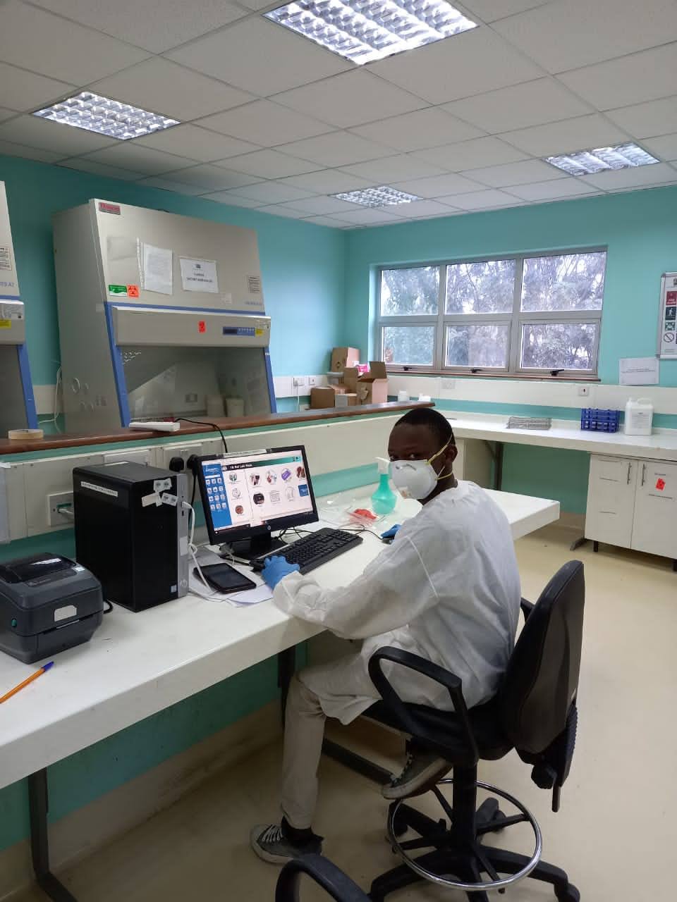 "Performing data entry tasks at the National Tuberculosis Reference Laboratory"